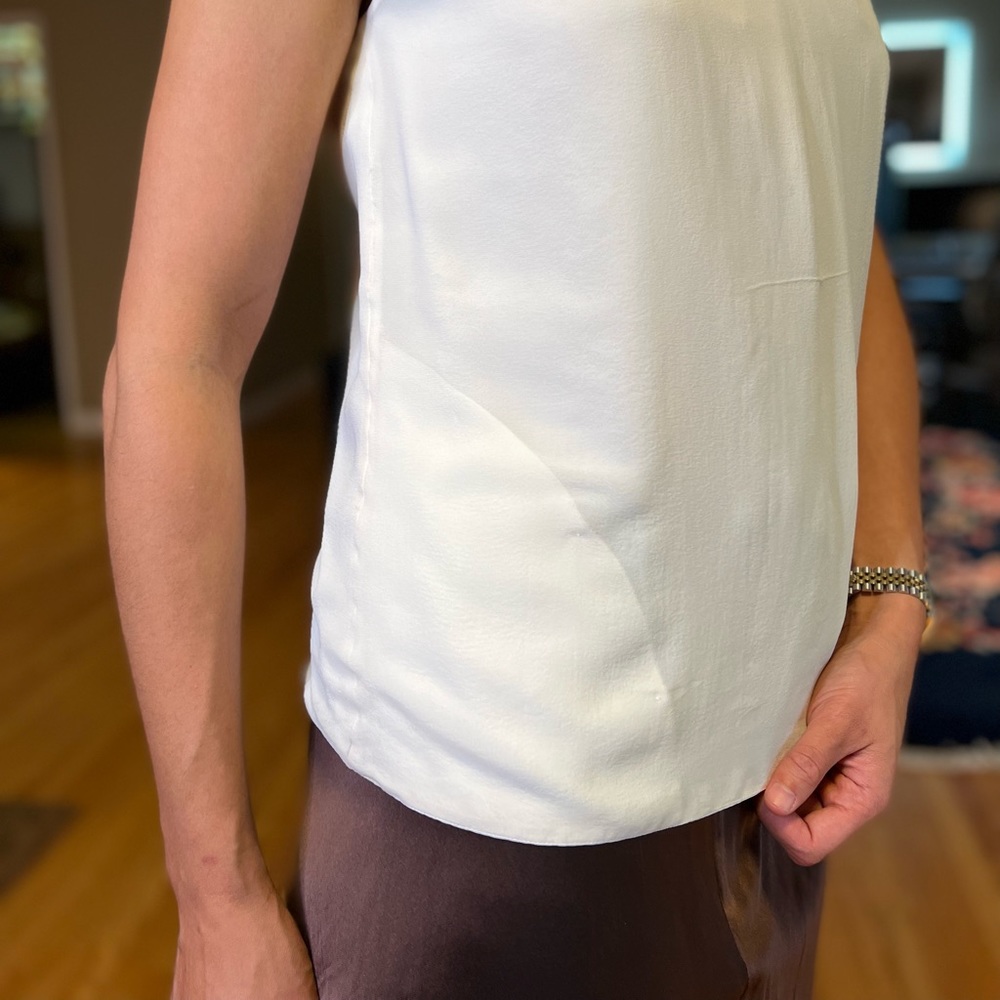 Genuine Giorgio Armani runway couture 100% silk reversible white top - Picture 6 of 15